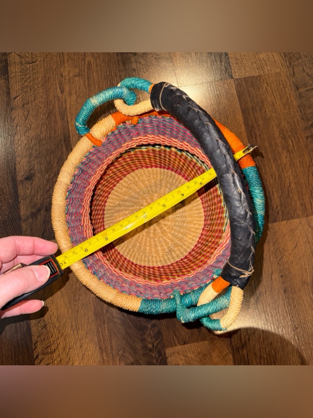 Handwoven Colorful Bolga Farmers Market Basket - Picture 11 of 12